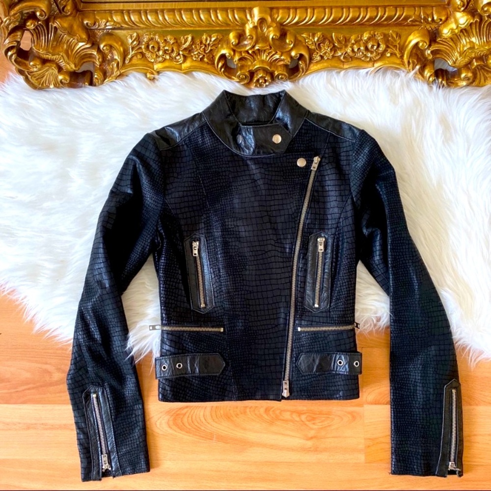 Bebe leather  moto leather jacket XS